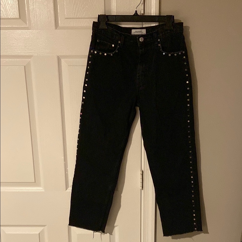 Black Studded Jeans by Zara